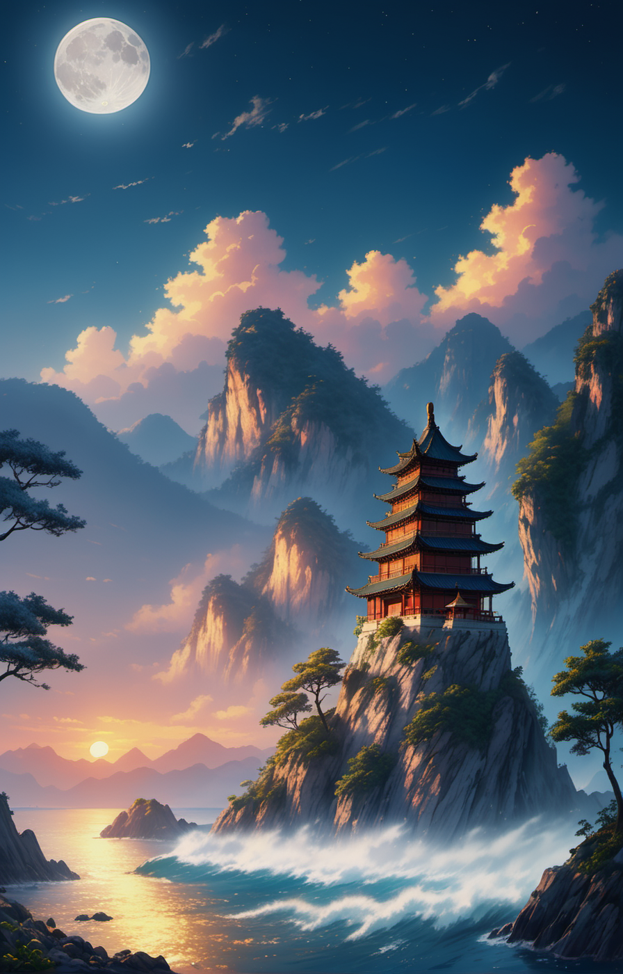 04719-115595365-The bright moonlight shines through the clouds, the bottom left part of the picture is an ancient Chinese architecture, below th.png